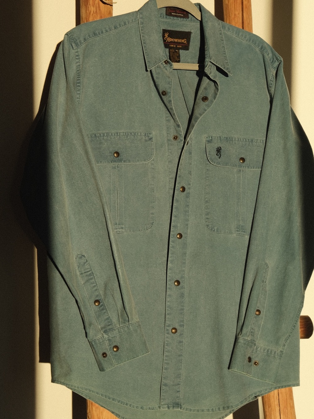 Browning Logo Button-Up Shirt in Teal